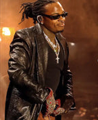 VMAs Gunna 2026 Stage Performance Brown Leather Coat