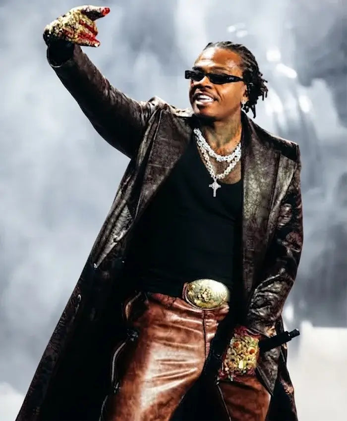 VMAs Gunna 2026 Stage Performance Leather Coat