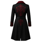 Victorian Gothic Vampire Red Embroidered Coat
