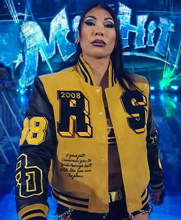 WWE Mia Yim SmackDown Letterman Varsity Jacket

