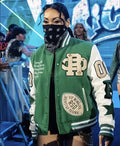 WWE SmackDown Mia Yim Green Letterman Jacket