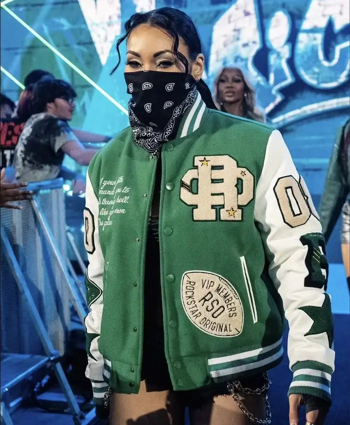 WWE SmackDown Mia Yim Green Letterman Jacket