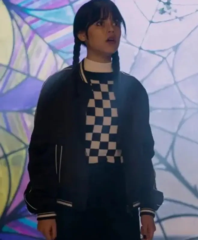 Wednesday Addams Black Bomber Jacket