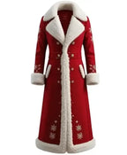 Women's Christmas faux fur trench coat