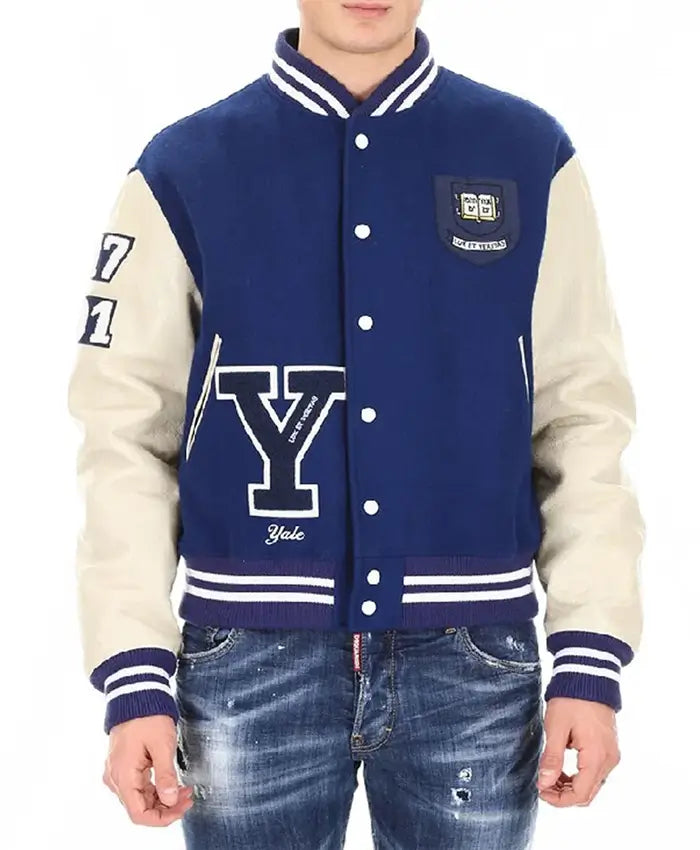 Yale University Calvin Klein Blue Varsity Jacket
