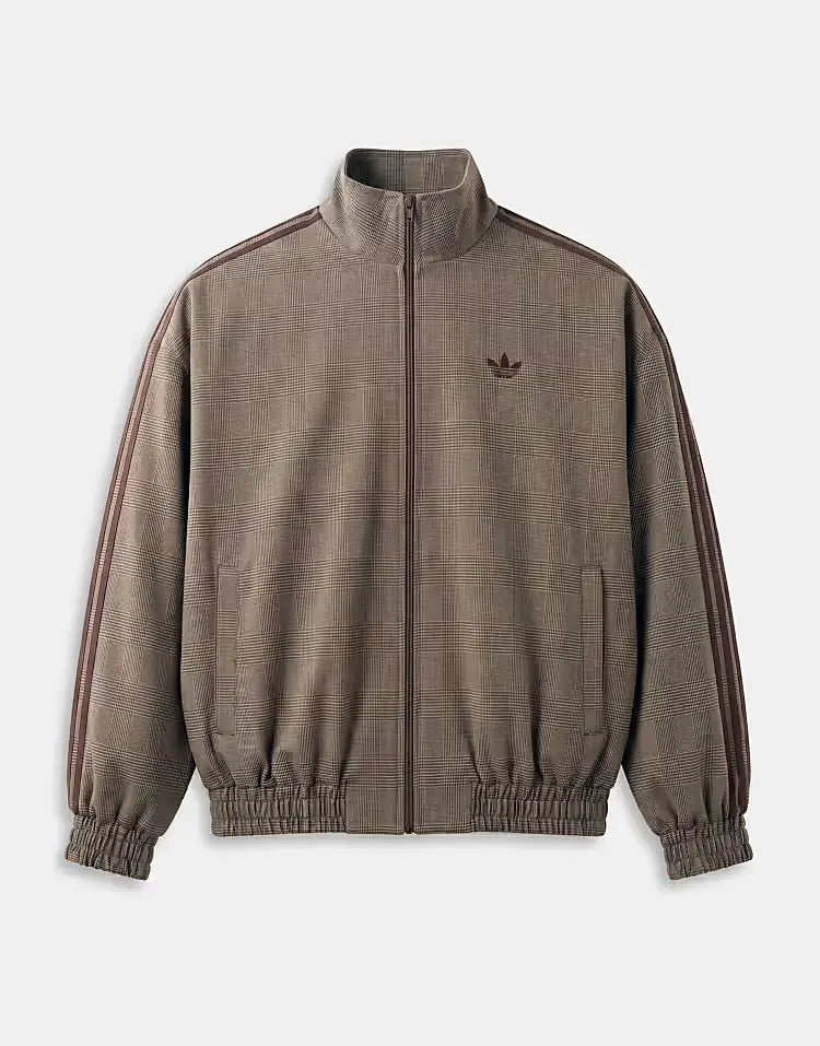 adidas Originals x ASOS track jacket in brown check


