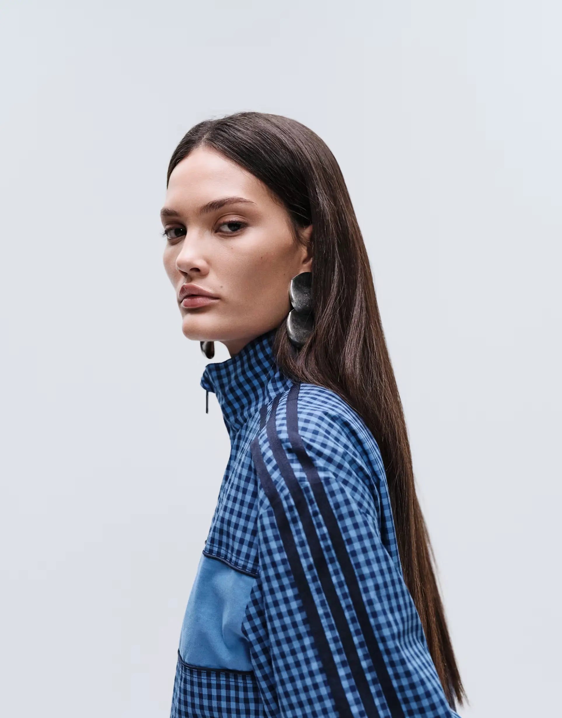adidas x ASOS blue gingham Blue  jacket 