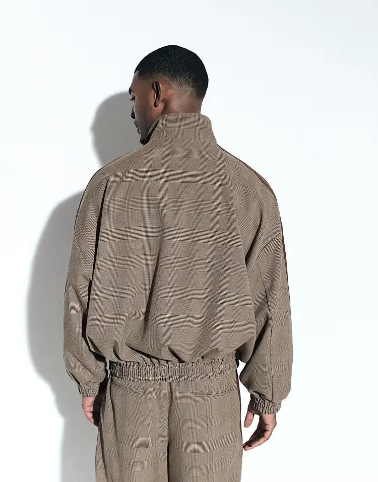 adidas x ASOS brown check track jacket For Men & Women