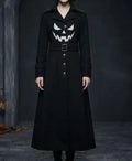Women Gothic Pumpkin Black Wool Coat