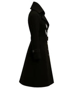 Women Gothic Pumpkin Black Wool Coat