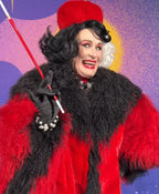 D23 Cruella Deville Red And Black Fur Coat