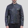mens biker black jacket