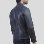 black motorcycle leather jacket