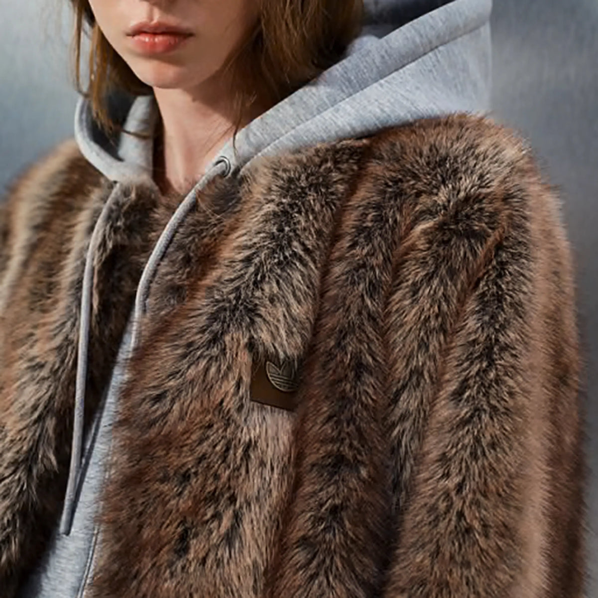 Adidas x ASOS Faux Fur Brown Coat